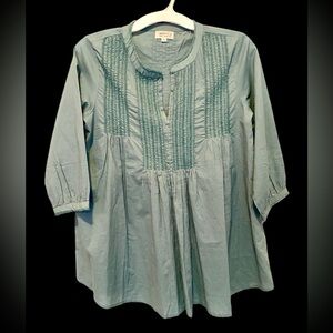 Novica Sage Green Pintuck Tunic Top